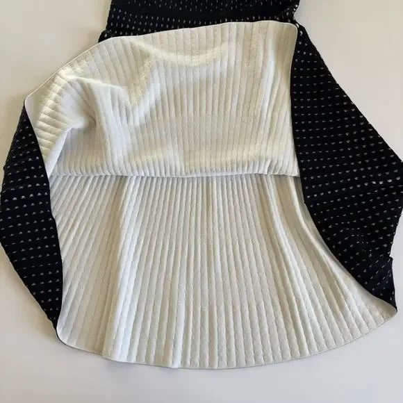 Theory Black and White Sleeveless Fit and Flare Mini Dress Women’s Small Bodycon - Picture 9 of 10